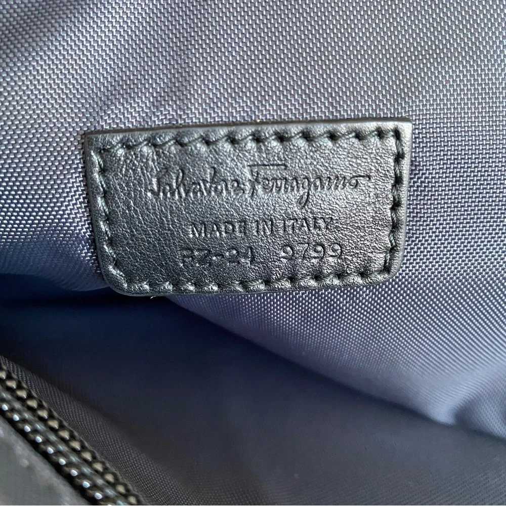 Salvatore Ferragamore black leather laptop document case